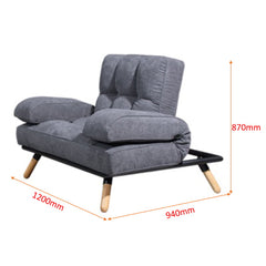 CLARA  1 seater Fabric Sofa – Ink