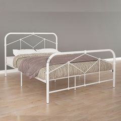 (Clearance) EDEN Super Base Queen Size Metal Bed Frame White / Katil Besi Putih / Bed Frame Iron Bed