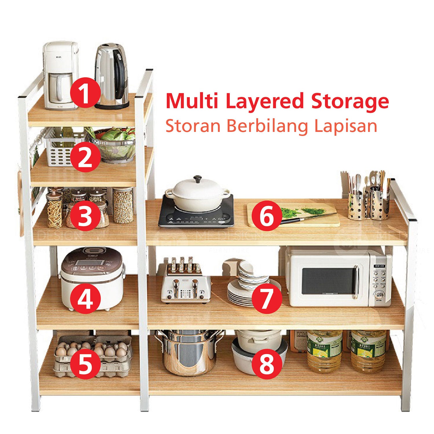 FARO Gas Rack / Kitchen Storage Cabinet / Integrated Shelf Cabinet / Dapur Kabinet / Gas Rak Dapur Besi / Storage Rack