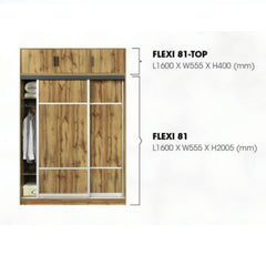 FLEXI Sliding Wardrobe With Top Cabinet