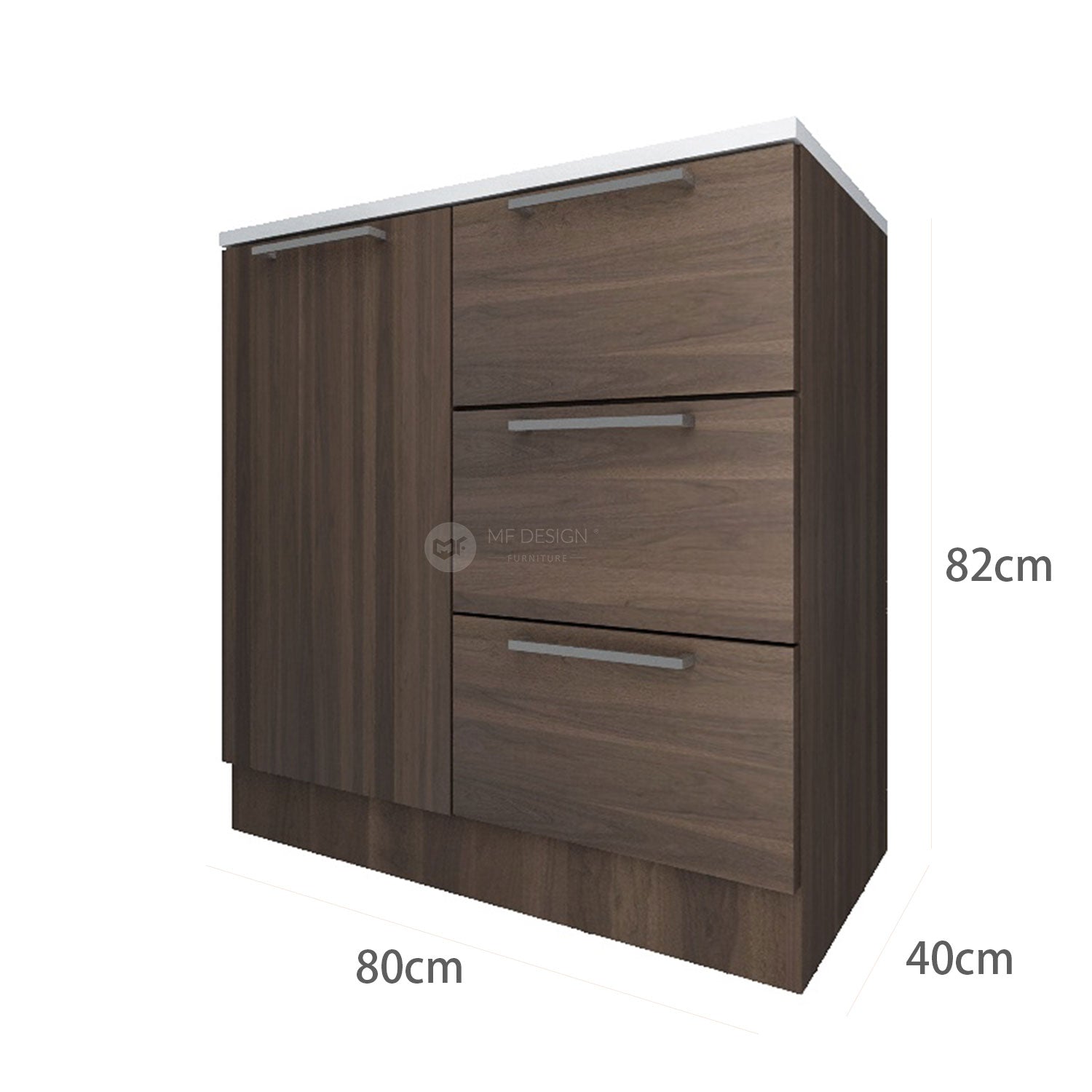 FREY Series Kitchen Cabinet 1+3 / Storage Cabinet With Drawer / Integrated Shelf Cabinet / Dapur Kabinet Rak Dapur