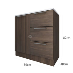 FREY Series Kitchen Cabinet 1+3 / Storage Cabinet With Drawer / Integrated Shelf Cabinet / Dapur Kabinet Rak Dapur