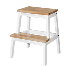 CELESTE Full Solid Rubberwood 20inc Step Stool- 4 Colors