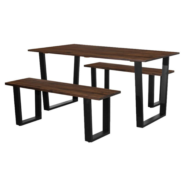 SAMMI 150x90cm Solid Wood Top Dining Set - Cappuccino