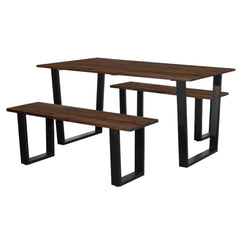 SAMMI 150x90cm Solid Wood Top Dining Set - Cappuccino