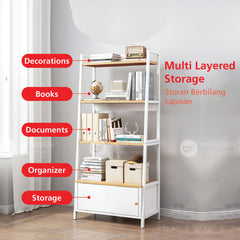 (Clearance) KAAN Bookshelf / Rak Buku / Almari Buku / Rack / Bookshelf / Book Shelves / Rack / Kabinet Buku / Book Shelf Murah / White