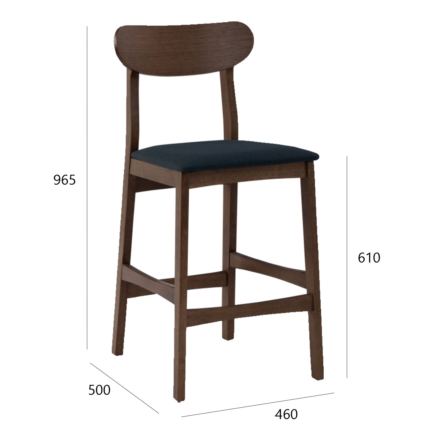 LENNOX Solid Wood Counter Chair