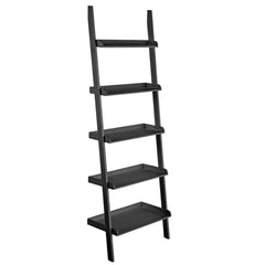 MILT Solid Wood Leaning Bookcase