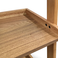 MILT Solid Wood Leaning Bookcase