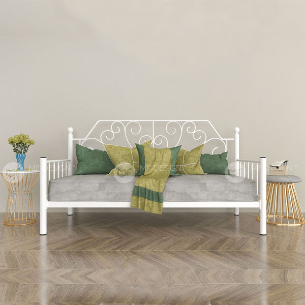 NARA Metal Day Bed Frame (White)