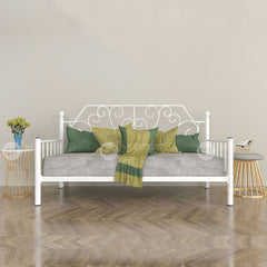 NARA Metal Day Bed Frame (White)
