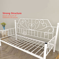 NARA Metal Day Bed Frame (White)