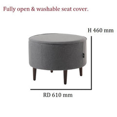 HERMAN  Strong Wooden Frame Fabric Stool – Brown