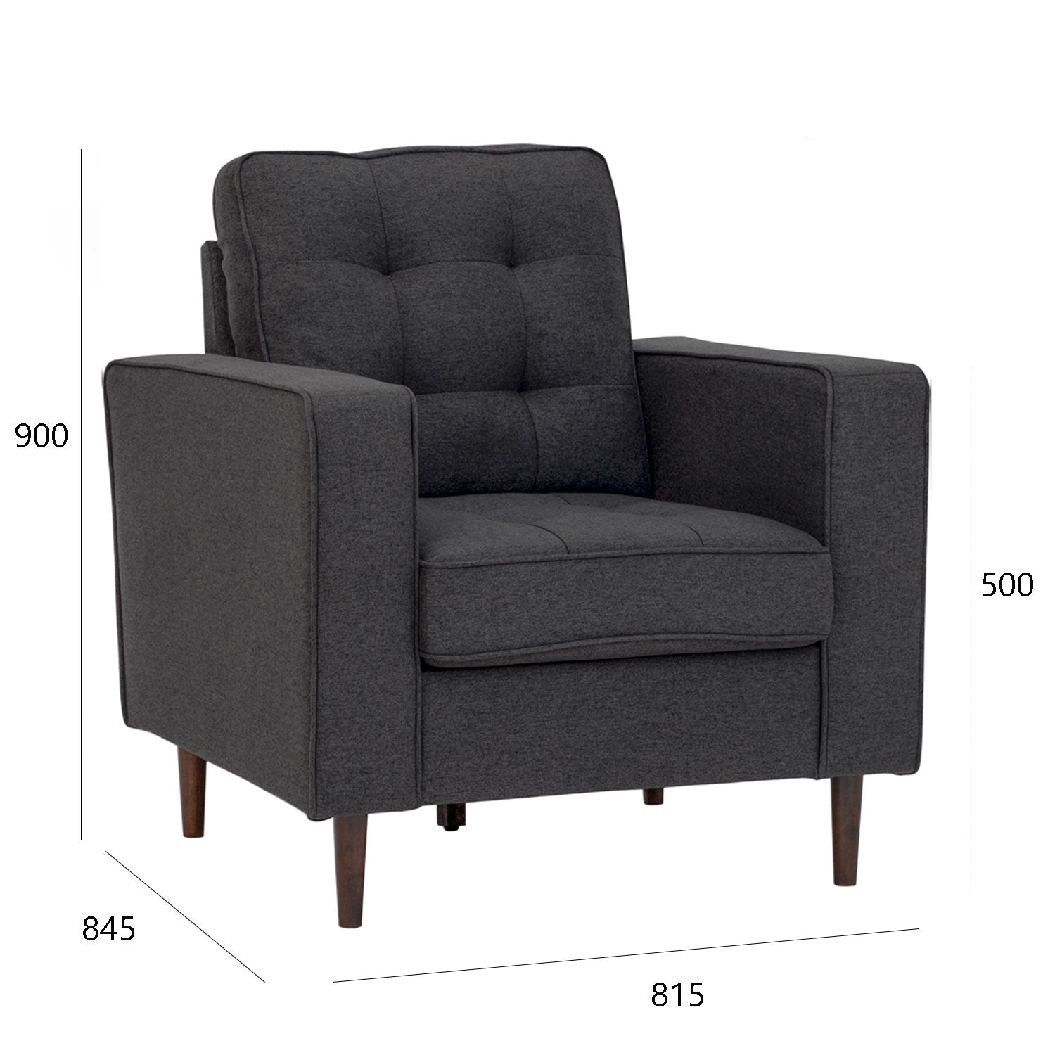 ROYCE Solid Wood 1 Seater Sofa