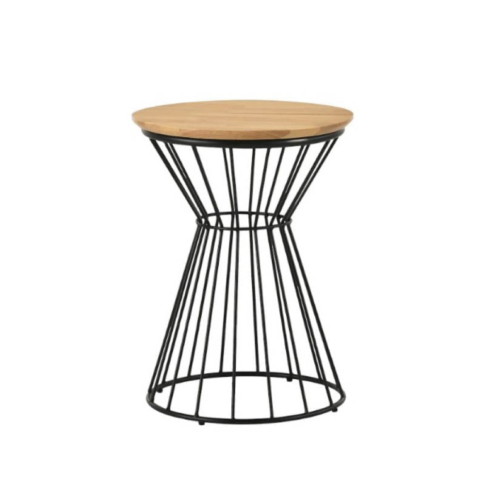 ELAINE Side Table with Metal Leg - Natural