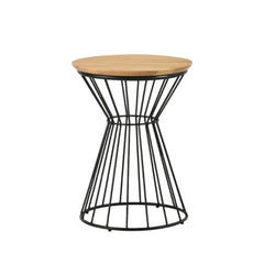 ELAINE Side Table with Metal Leg - Natural
