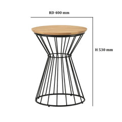 ELAINE Side Table with Metal Leg - Natural