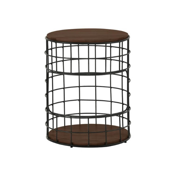 JOSEPHINE Side Table with Metal Leg – Walnut