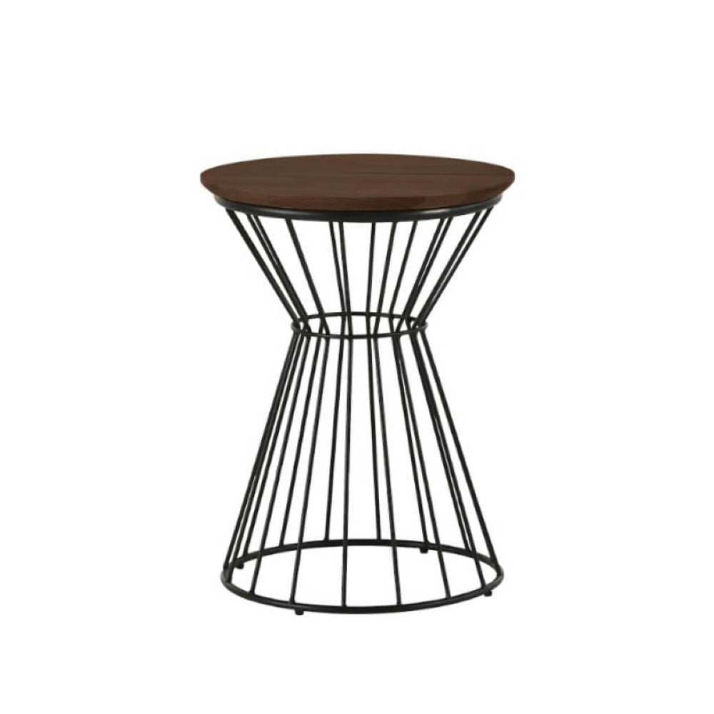 ELAINE Side Table with Metal Leg – Walnut