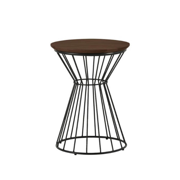 ELAINE Side Table with Metal Leg – Walnut