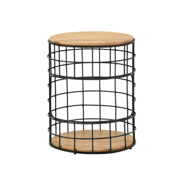 JOSEPHINE  Side Table with Metal Leg – Natural