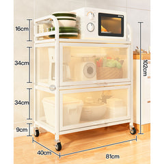 (Clearance) TONI Kitchen Cabinet / Multipurpose Rack / Almari Dapur / Kabinet Dapur / Almari Tingkat / White Rack / Home Storage
