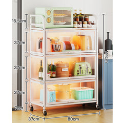 (Clearance) TONI Kitchen Cabinet / Multipurpose Rack / Almari Dapur / Kabinet Dapur / Almari Tingkat / White Rack / Home Storage