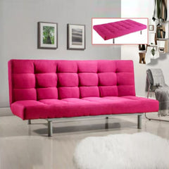 DELIA Red With Steel Base Structure Sofa Bed