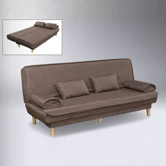 DEBBY Brown With Solid Wood Leg Sofa Bed