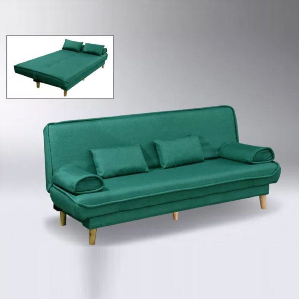 DEBBY Green With Solid Wood Leg Sofa Bed