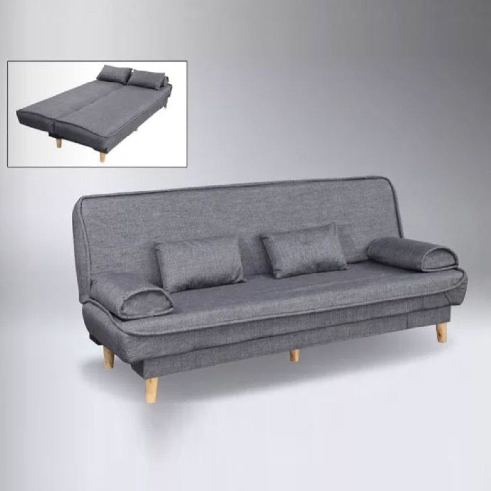 DEBBY  Grey With Solid Wood Leg Sofa Bed
