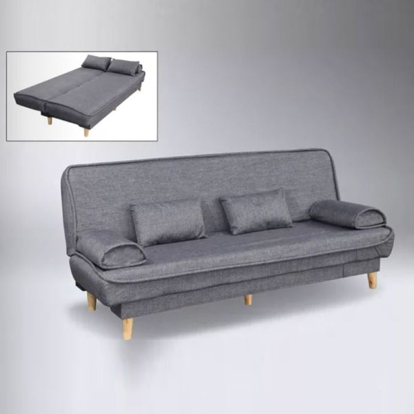 DEBBY  Grey With Solid Wood Leg Sofa Bed