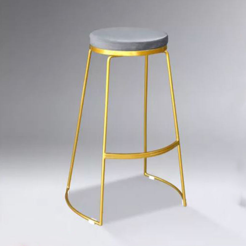ZORA Gold Painted With Grey Velvet Fabric Bar Chair