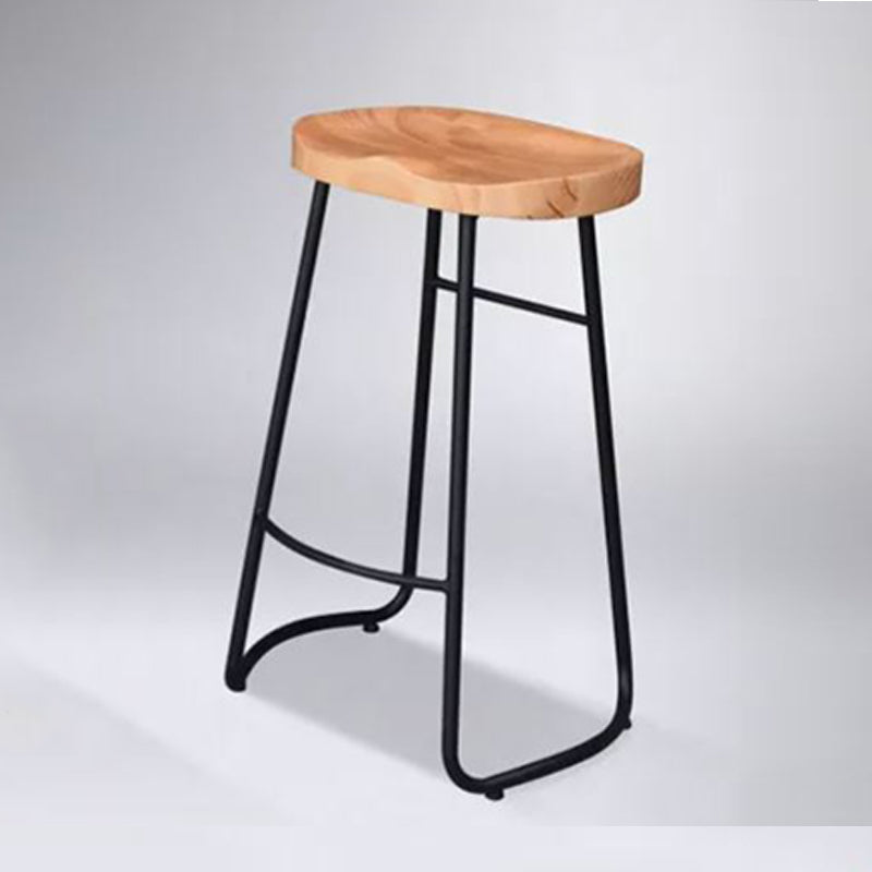 WANDA Solid Wood Seat With Black Painted Bar Chair