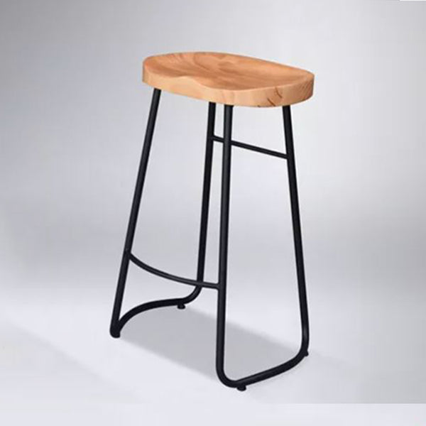 WANDA Solid Wood Seat With Black Painted Bar Chair