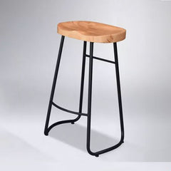 WANDA Solid Wood Seat With Black Painted Bar Chair