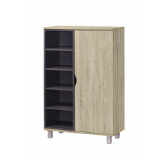 SUSAN Particle Board With Plastic Leg With Natural + Grey Colour 1 Door Shoe Cabinet