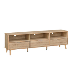 IVES 1.7M Natural Colour Particle Board With Solid Wood Leg TV Cabinet