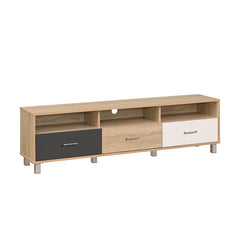 FELIX 1.6M Natural Colour Particle Board With Solid Wood Leg TV Cabinet