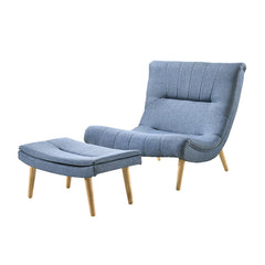 Solid Wood Frame With Fabric Upholstered Lounge Chair