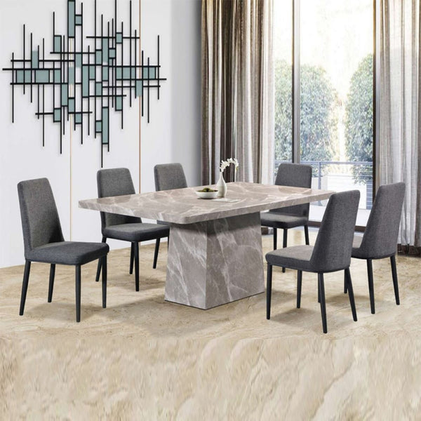 JENNIFER 1.8M Marble 1+6 Seater Dining Set