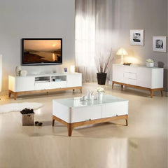 LACIE MDF Veneer Top With Wooden Leg Living Room Set