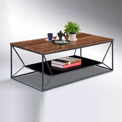 QUELLA Wood Top With Metal Frame 1.2M Coffee Table