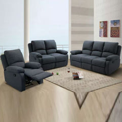 SERAFINA 1+2+3 Grey Recliner System Sofa Set