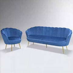 ADONIA 1+3 Seater Blue Sofa Set