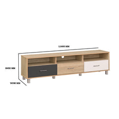FELIX 1.6M Natural Colour Particle Board With Solid Wood Leg TV Cabinet