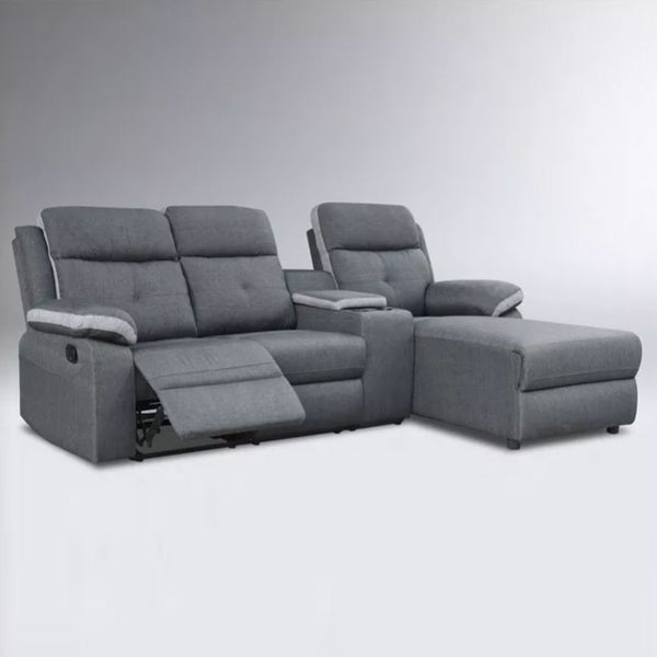 ANGELINA  3 Seater Recliner System With Theatre Box L Shaped Sofa