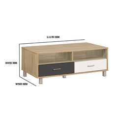 FELIX 1M Natural Colour Particle Board With Solid Wood Leg Coffee Table