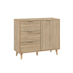 GENE 1M Natural Colour Particle Board With Solid Wood Leg Storage Cabinet