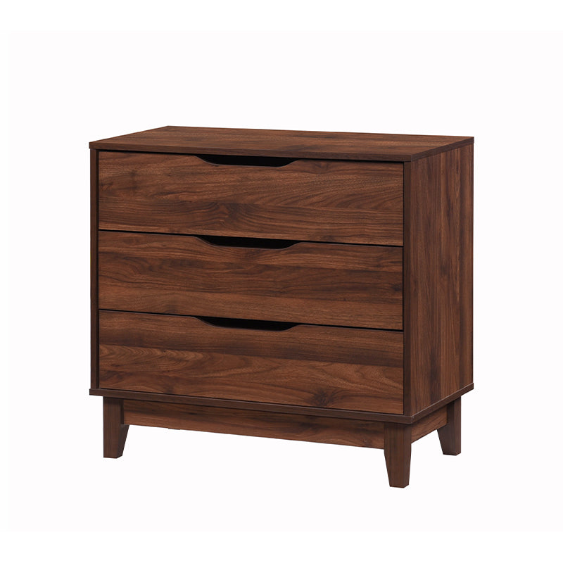 BESS Walnut Colour Solid Board 3 Drawer Chest